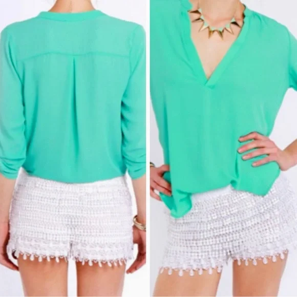 LULU’S White Lace Shorts 10” - Picture 1 of 12